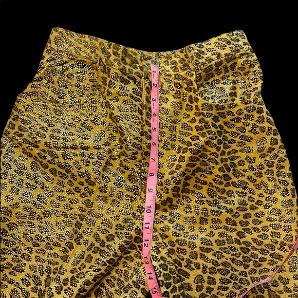 🎉HP🎉 NWT CEDARS Gold & Black Metallic Animal Print Lined Leather Pants Size 12 - Picture 9 of 16